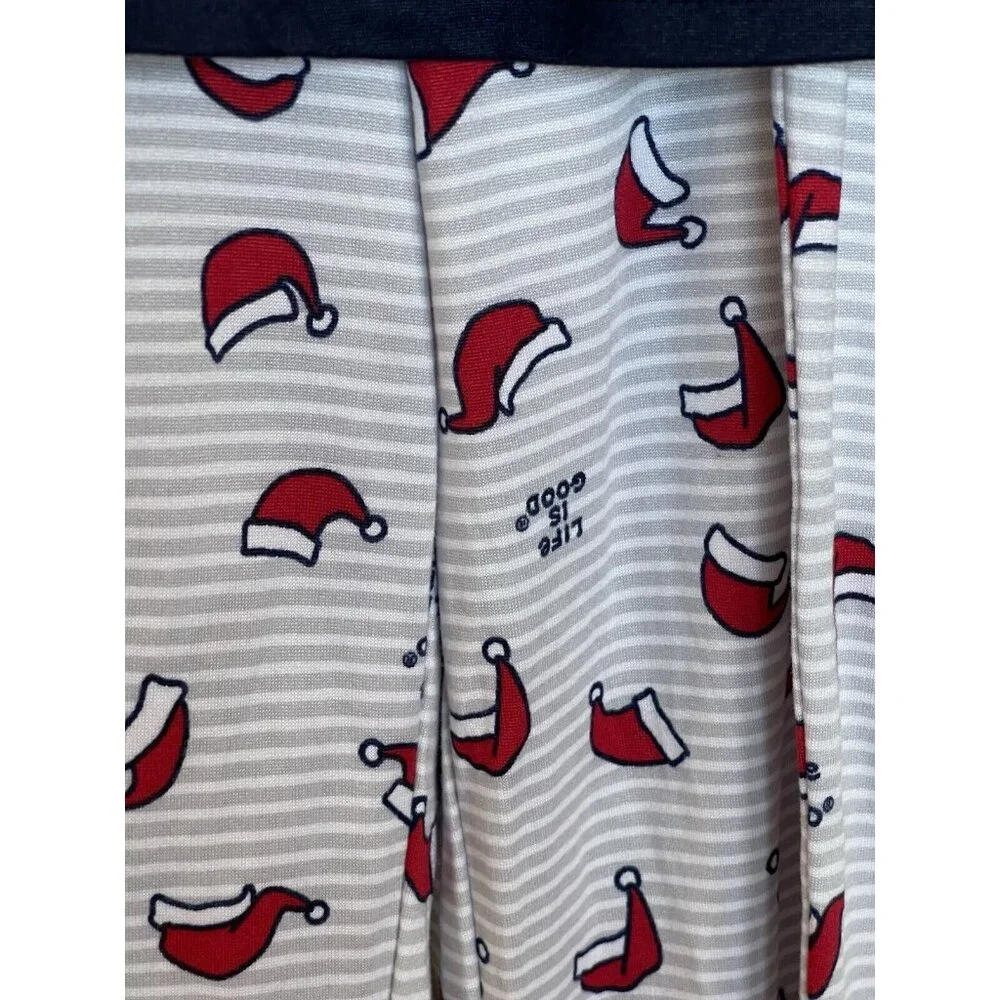 Life Is Good Kids Santa Dog Christmas PJ’s‎ Pajamas Size 6 Navy White